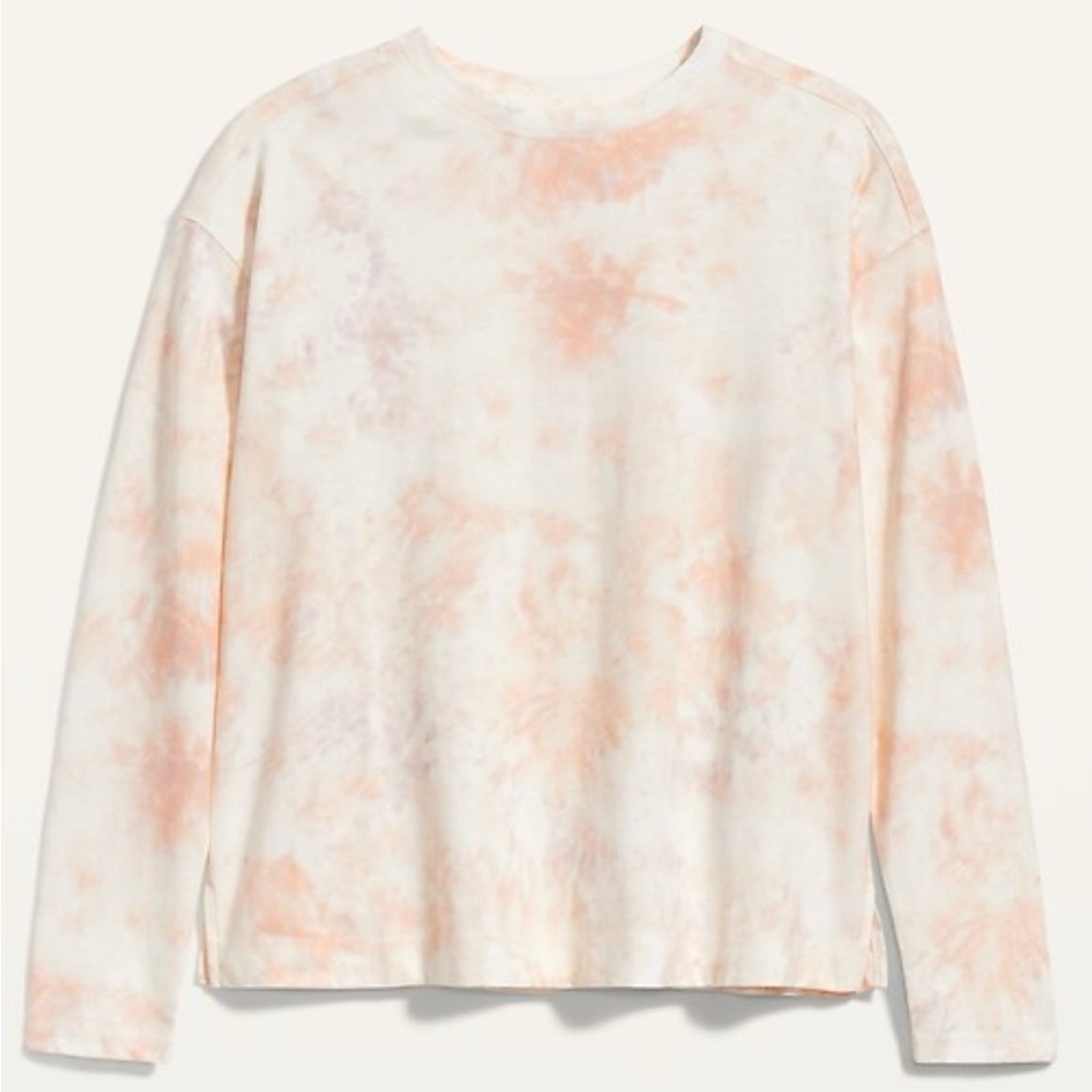 NWT Old Navy Orange/White TieDye long sleeve Tee size men’s L